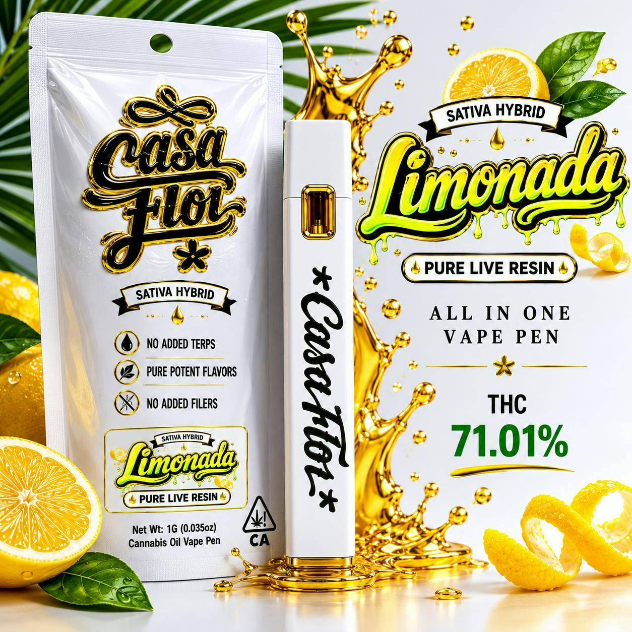 Casa Flor - Limonada | Live Resin Disposable | 1g - 1
