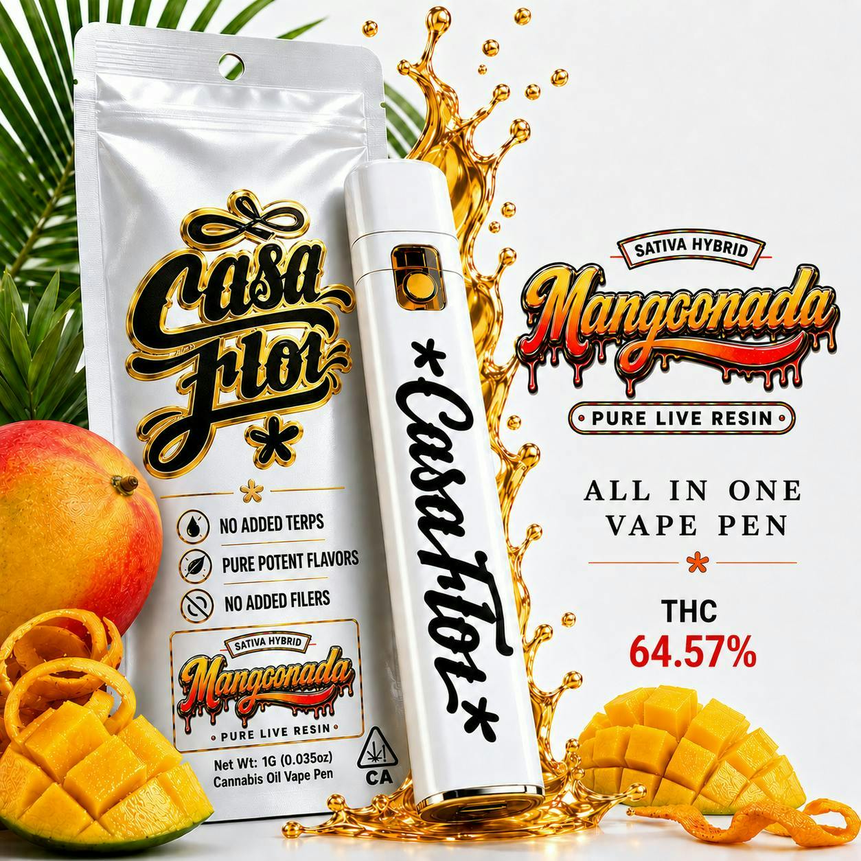 Casa Flor - Mangonada | Live Resin Disposable | 1g - 1
