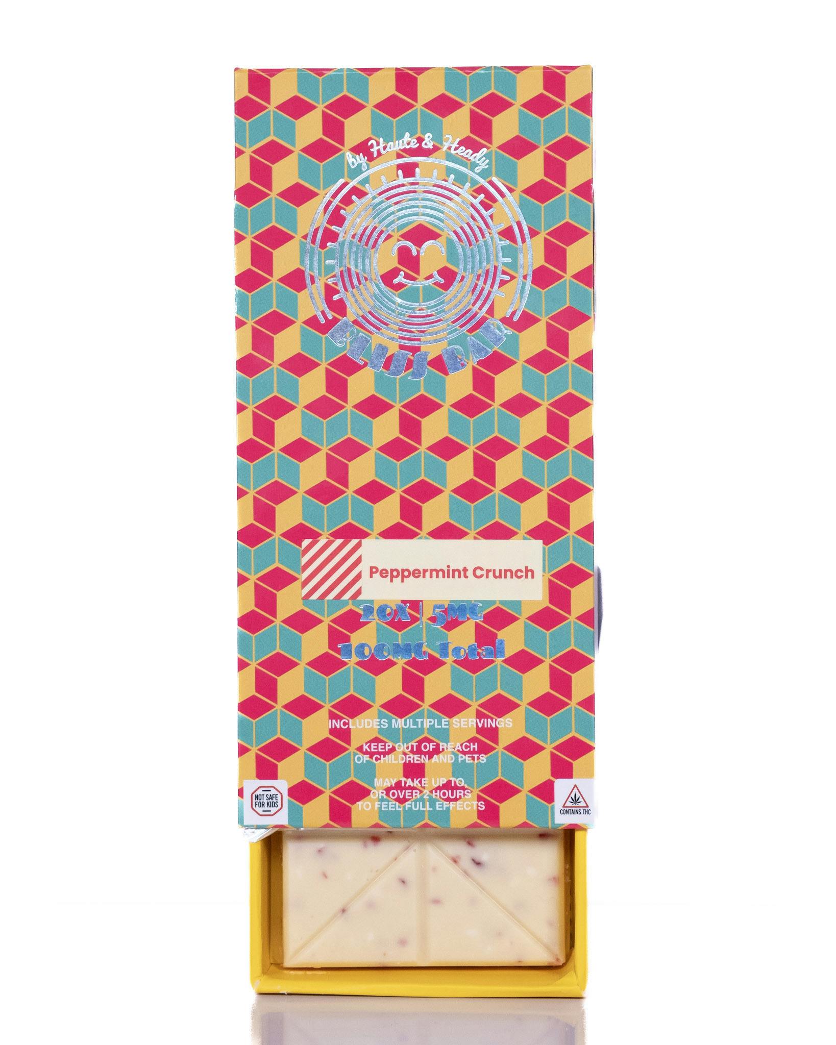 Haute & Heady - Bliss Bar | Peppermint Crunch Chocolates | 100mg | 20ct | 5mg/ea - 1