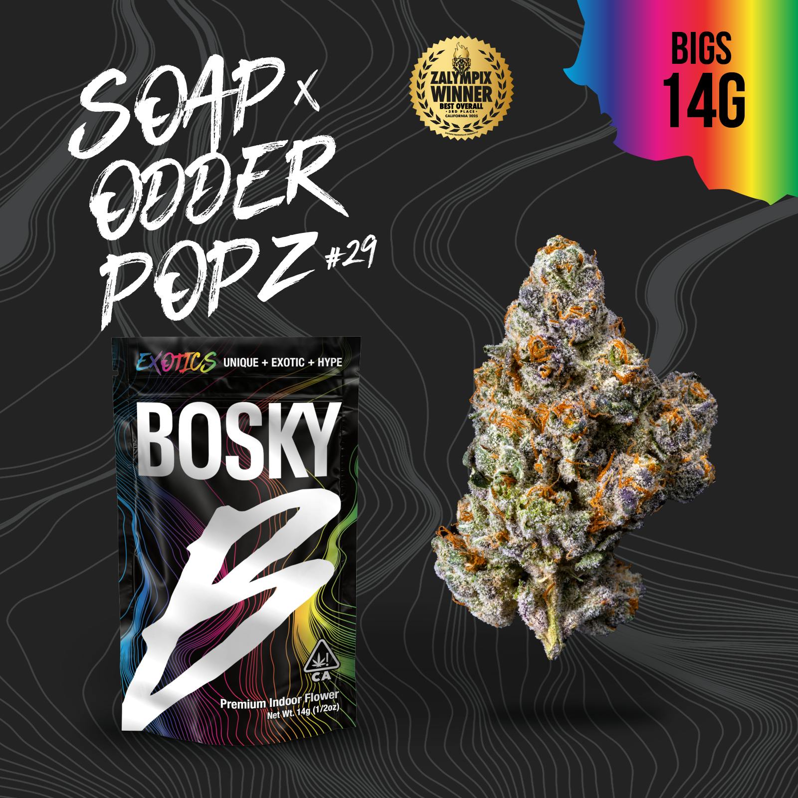 Bosky Genetics - BOSKY | Soap x Odder Popz #29 | Big Buds | Exotics | 14g - 1