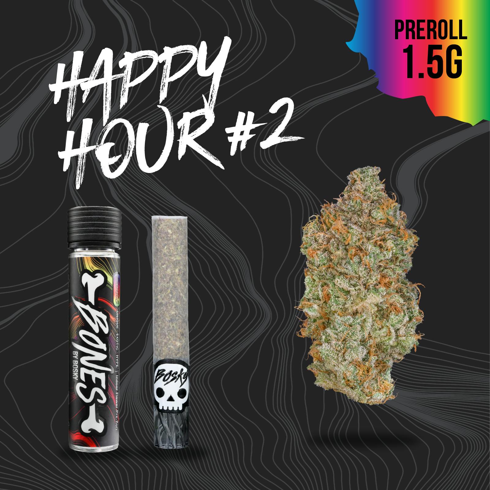 Bosky Genetics - BOSKY | Happy Hour#2 | Bones Pre-Roll | Exotics | 1.5g - 1