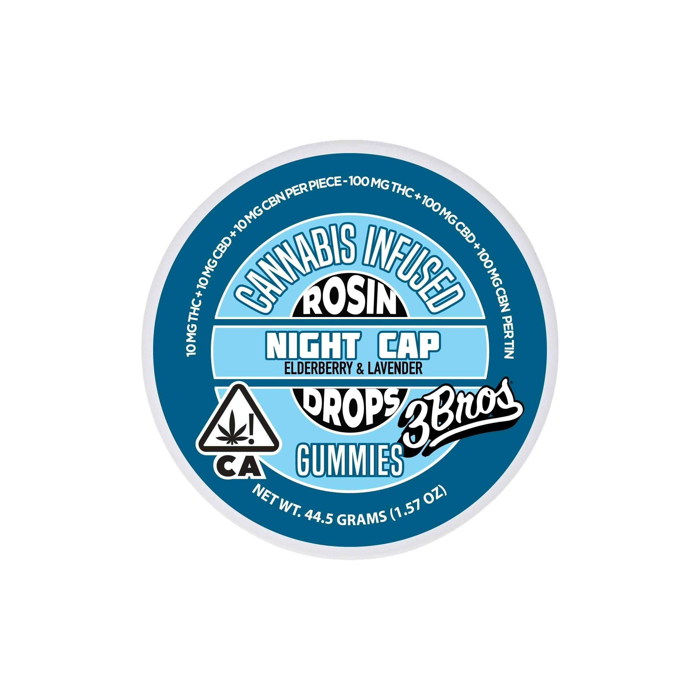 3 Bros Grow - 3 Bros | Rosin Drops | 100mg THC/CBD/CBN - 10pk | Night Cap - 1