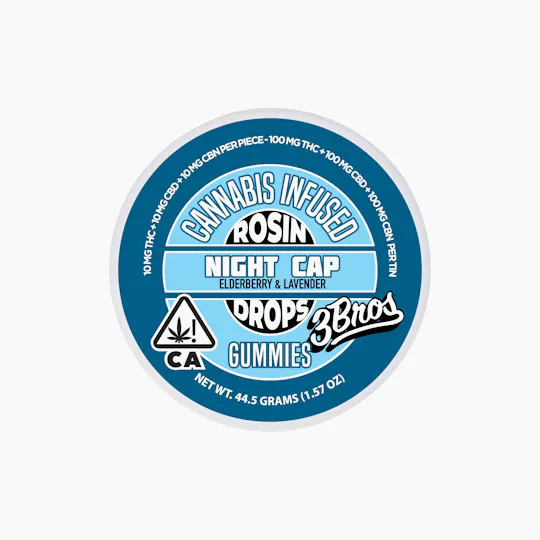3 Bros Grow - 3 Bros | Rosin Drops | 100mg THC/CBD/CBN - 10pk | Night Cap - 1