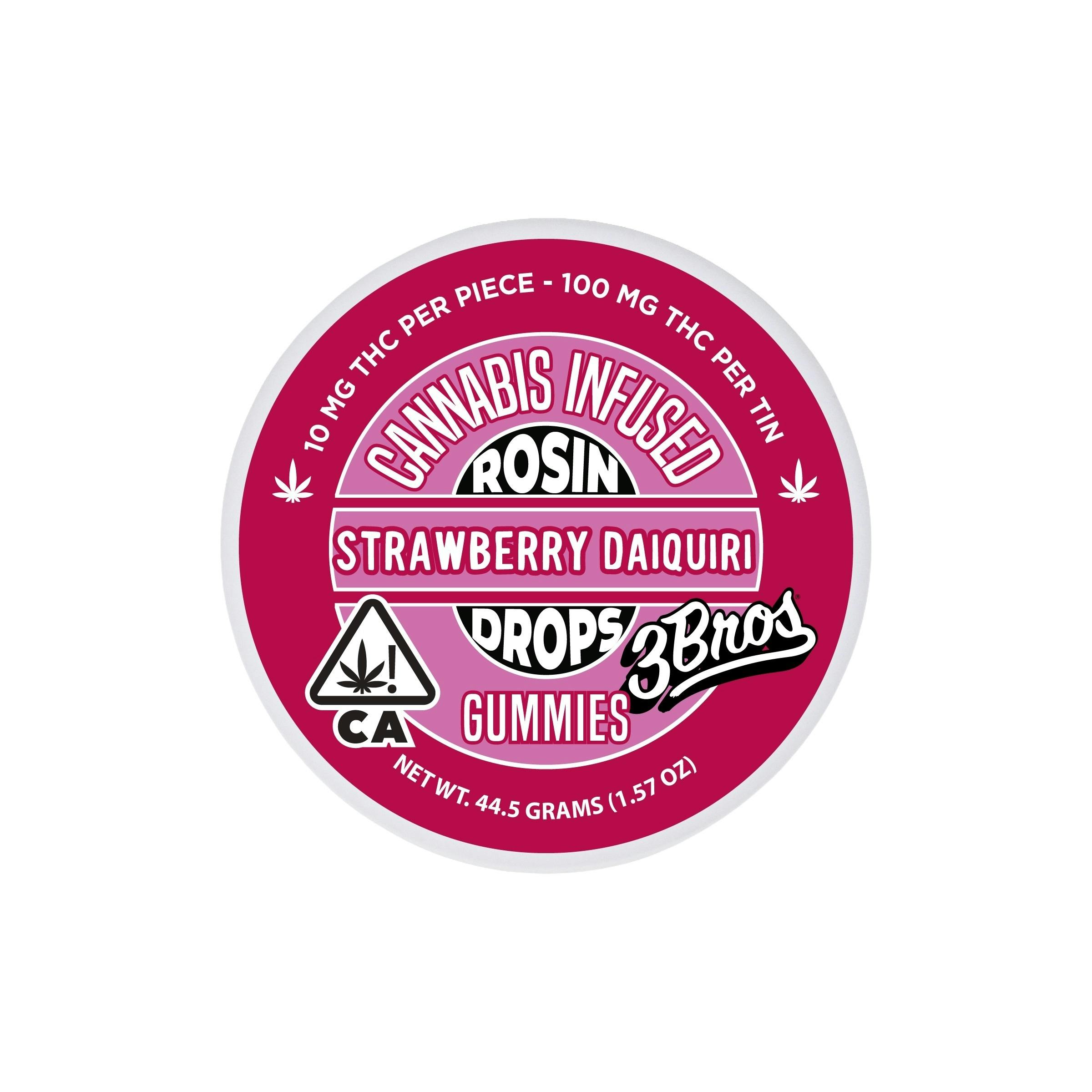 3 Bros Grow - 3 Bros | Rosin Drops | 100mg THC - 10pk | Strawberry Daiquiri - 1
