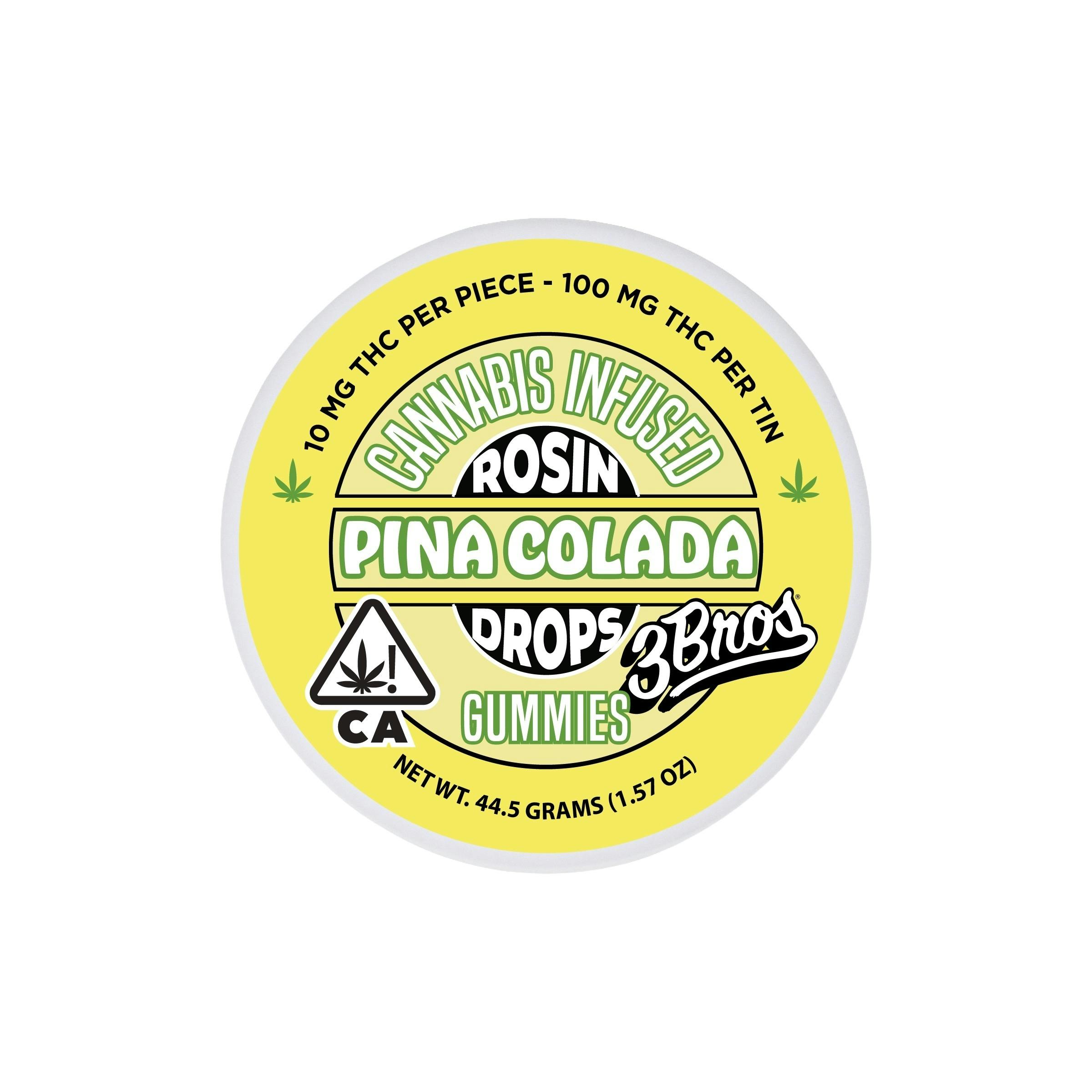 3 Bros Grow - 3 Bros | Rosin Drops | 100mg THC - 10pk | Pina Colada - 1