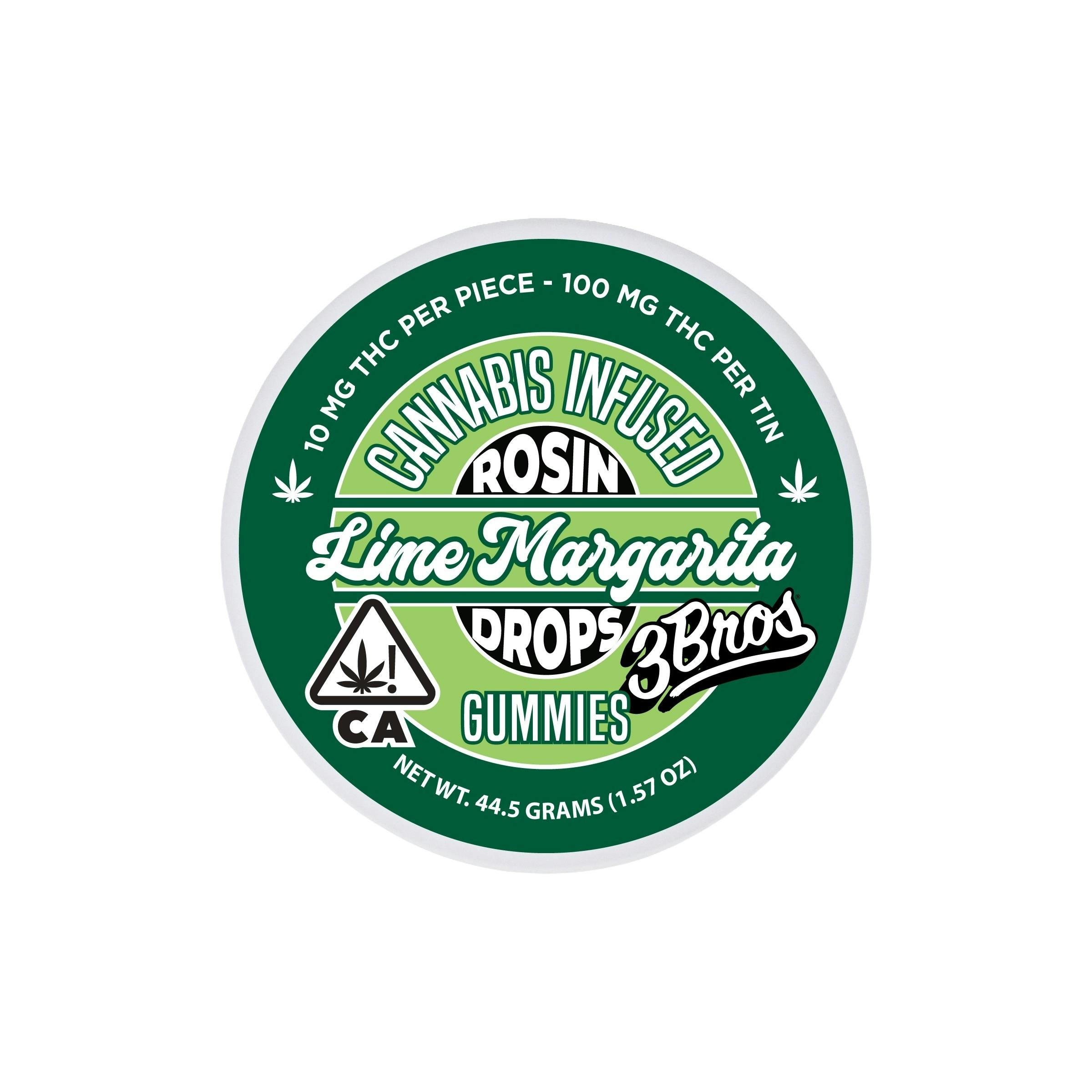 3 Bros Grow - 3 Bros | Rosin Drops | 100mg THC - 10pk | Lime Margarita - 1