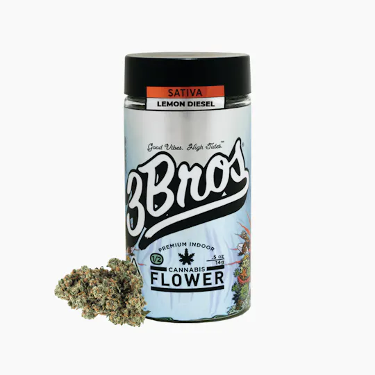 3 Bros Grow - 3 Bros | Indoor Flower | 14g | Lemon Diesel | Sativa - 1
