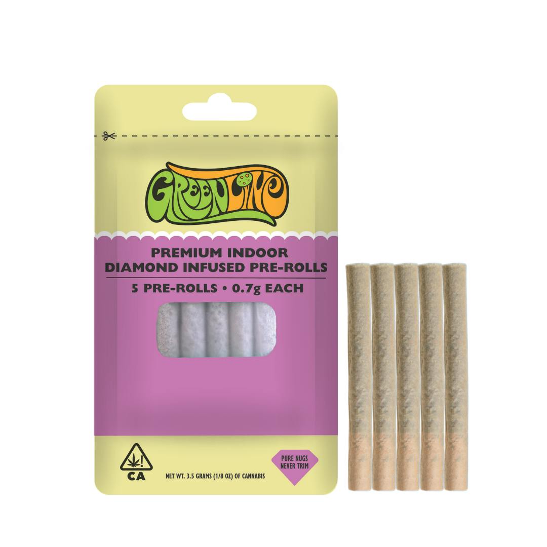 Greenline - Ice Cream Cake- Pre-Roll 5 Pack - Infused - Hybrid - 0.7g Each (3.5g Total) - 1