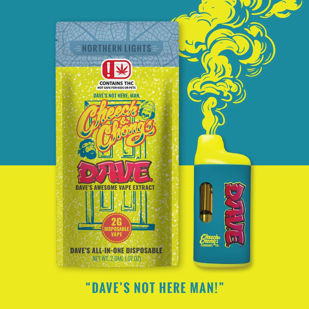 Cheech & Chong - Oklahoma - D.A.V.E. - 2 gram Disposable Vape - Northern Lights - Indica - 1
