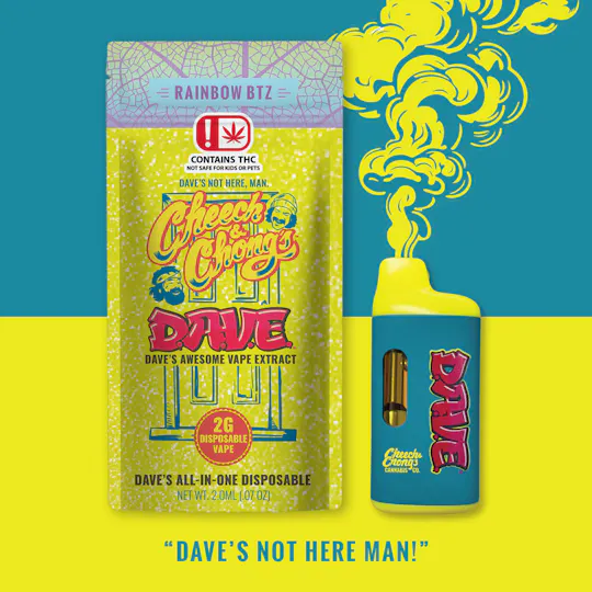 Cheech & Chong - Oklahoma - D.A.V.E. - 2 gram Disposable Vape - Rainbow BTZ - Hybrid - 1