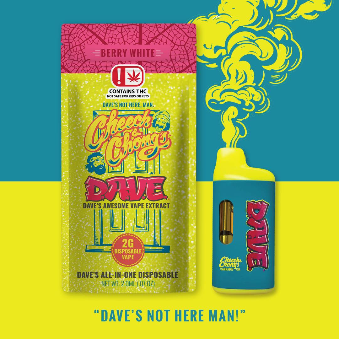 Cheech & Chong - Oklahoma - D.A.V.E. - 2 gram Disposable Vape - Berry White - Hybrid - 1