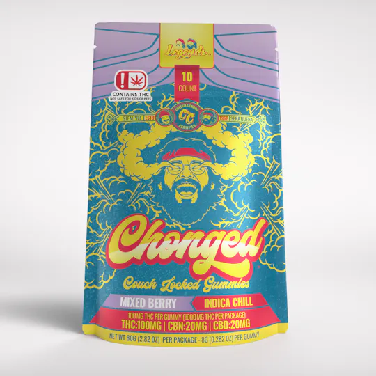 Cheech & Chong - Oklahoma - Chonged - High Dose Legends - Indica - Mixed Berry - 10 pack Gummies - 1