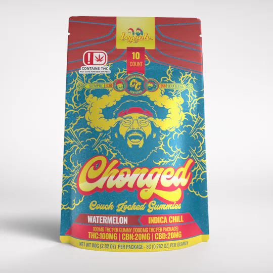 Cheech & Chong - Oklahoma - Chonged - High Dose Legends - Indica - Watermelon - 10 pack Gummies - 1