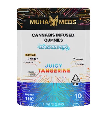Muha Meds - Muha Meds | Juicy Tangerine Hash Rosin Gummies | 100mg | 10ct | 10mg/ea - 1