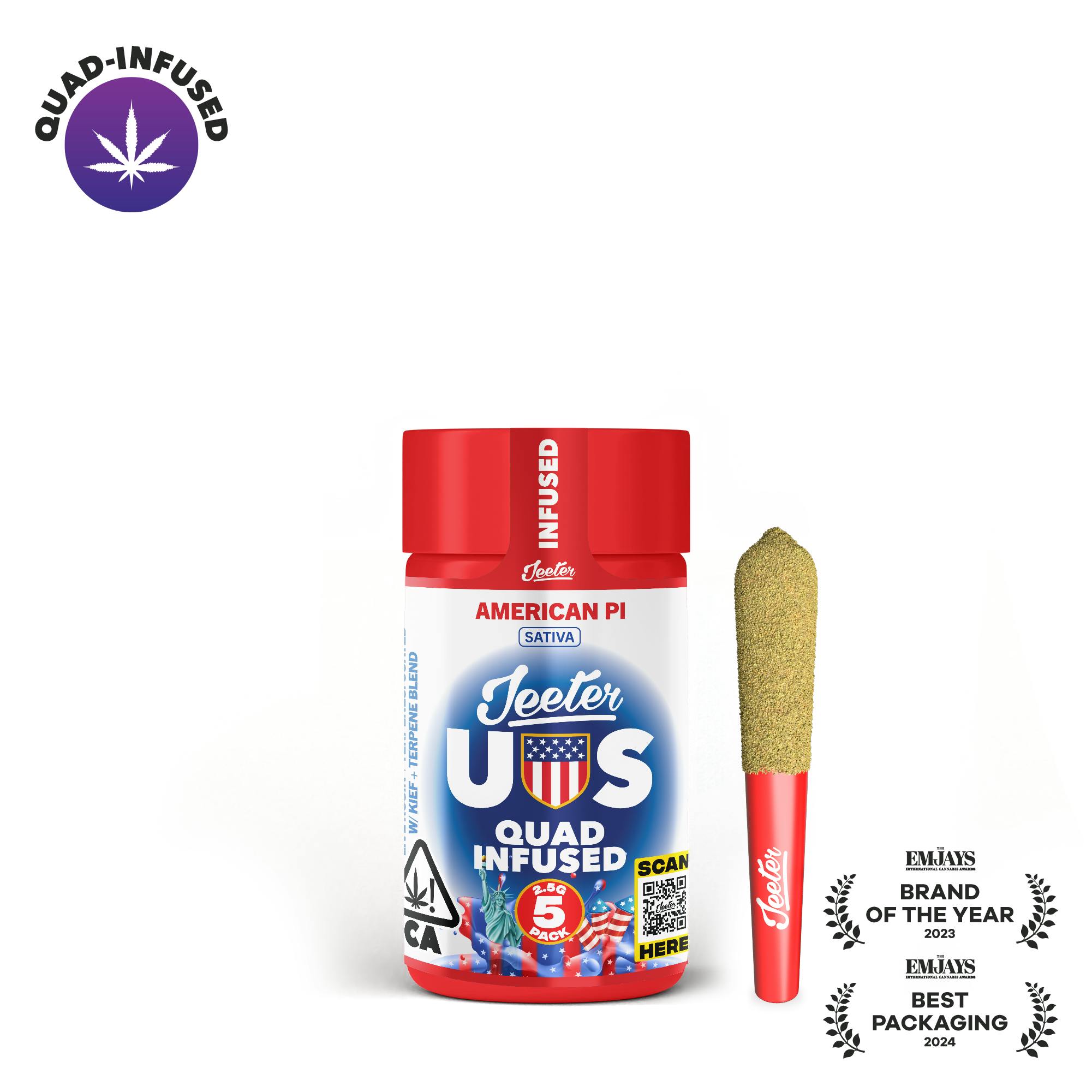 Jeeter - Jeeter WC 26 – American Pi Baby Jeeter Infused Pre-Roll - 1
