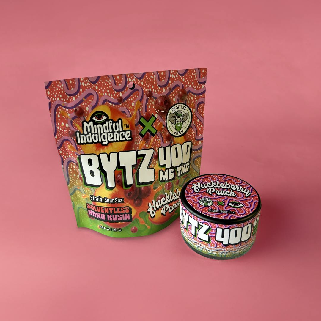 Mindful Indulgence - BYTZ - Huckleberry Peach - Nano Rosin Gummies - 2 Pack - 400mg Total - 1