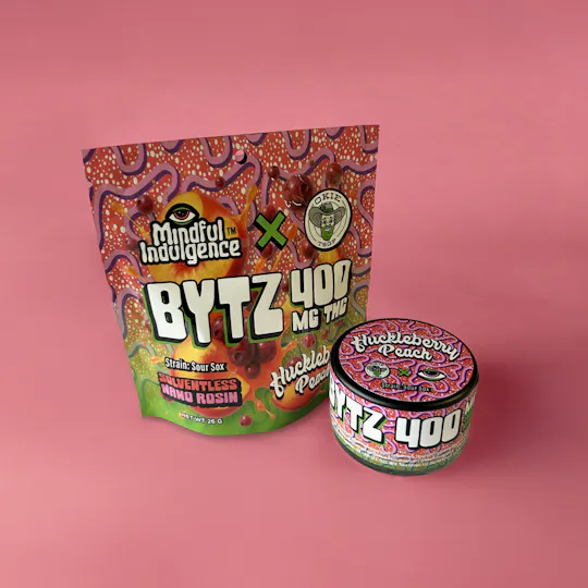 Mindful Indulgence - BYTZ - Huckleberry Peach - Nano Rosin Gummies - 2 Pack - 400mg Total - 1