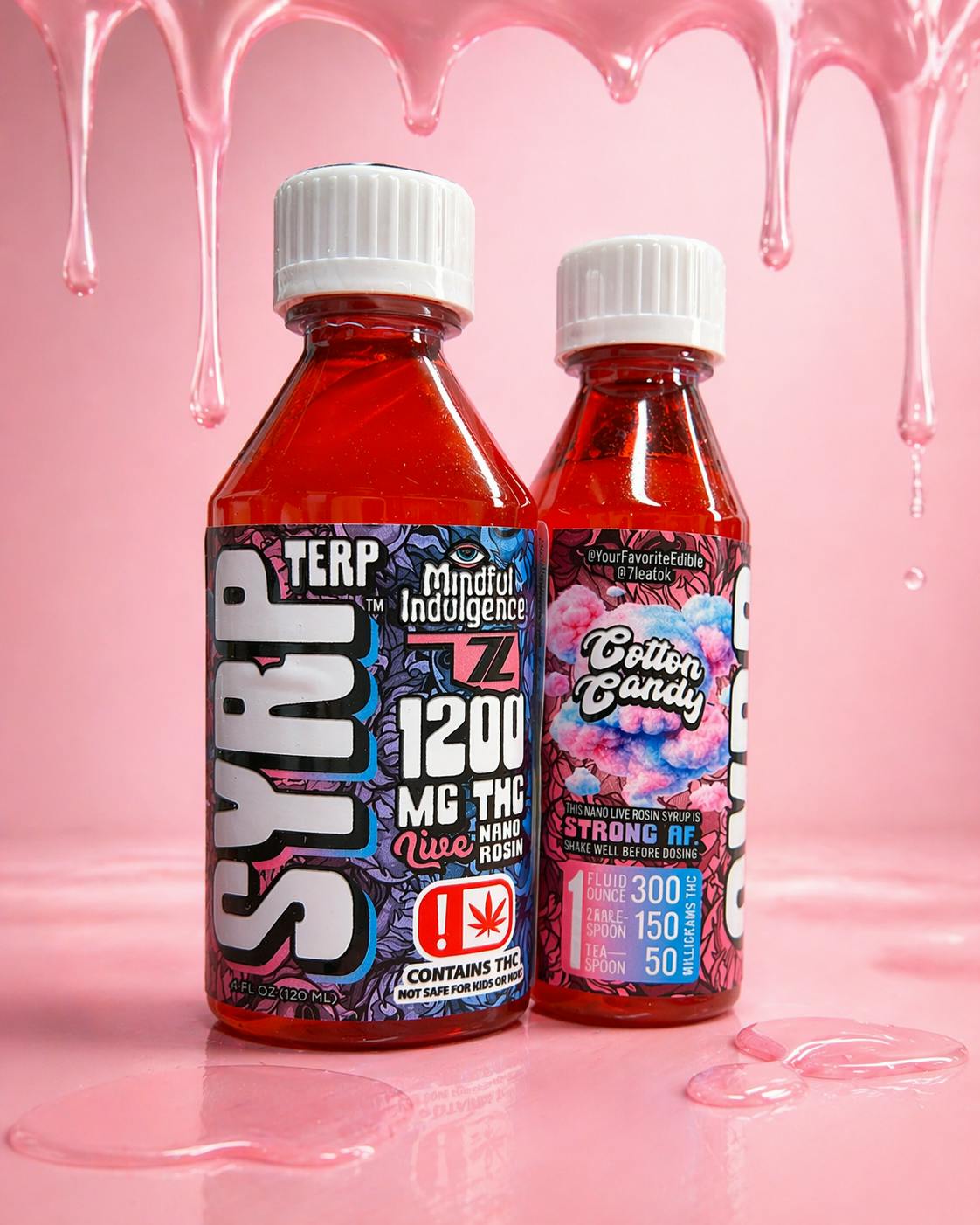 Mindful Indulgence - Terp Syrp – Nano Live Hash Rosin - Cotton Candy - 1200mg - 1