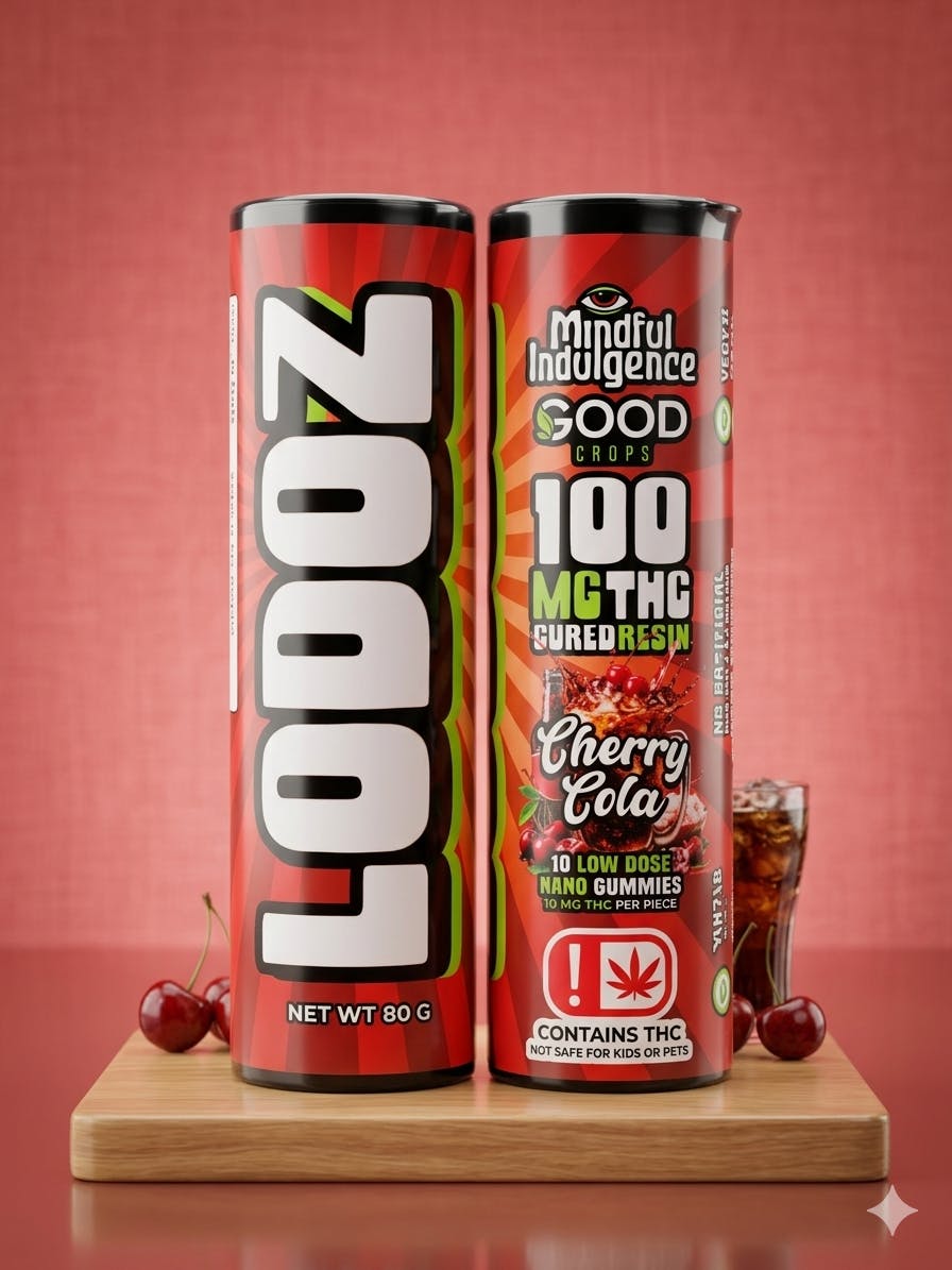 Mindful Indulgence - LoDoz - Cherry Cola - Nano Resin Gummies - 10mg each - 100mg total - 1
