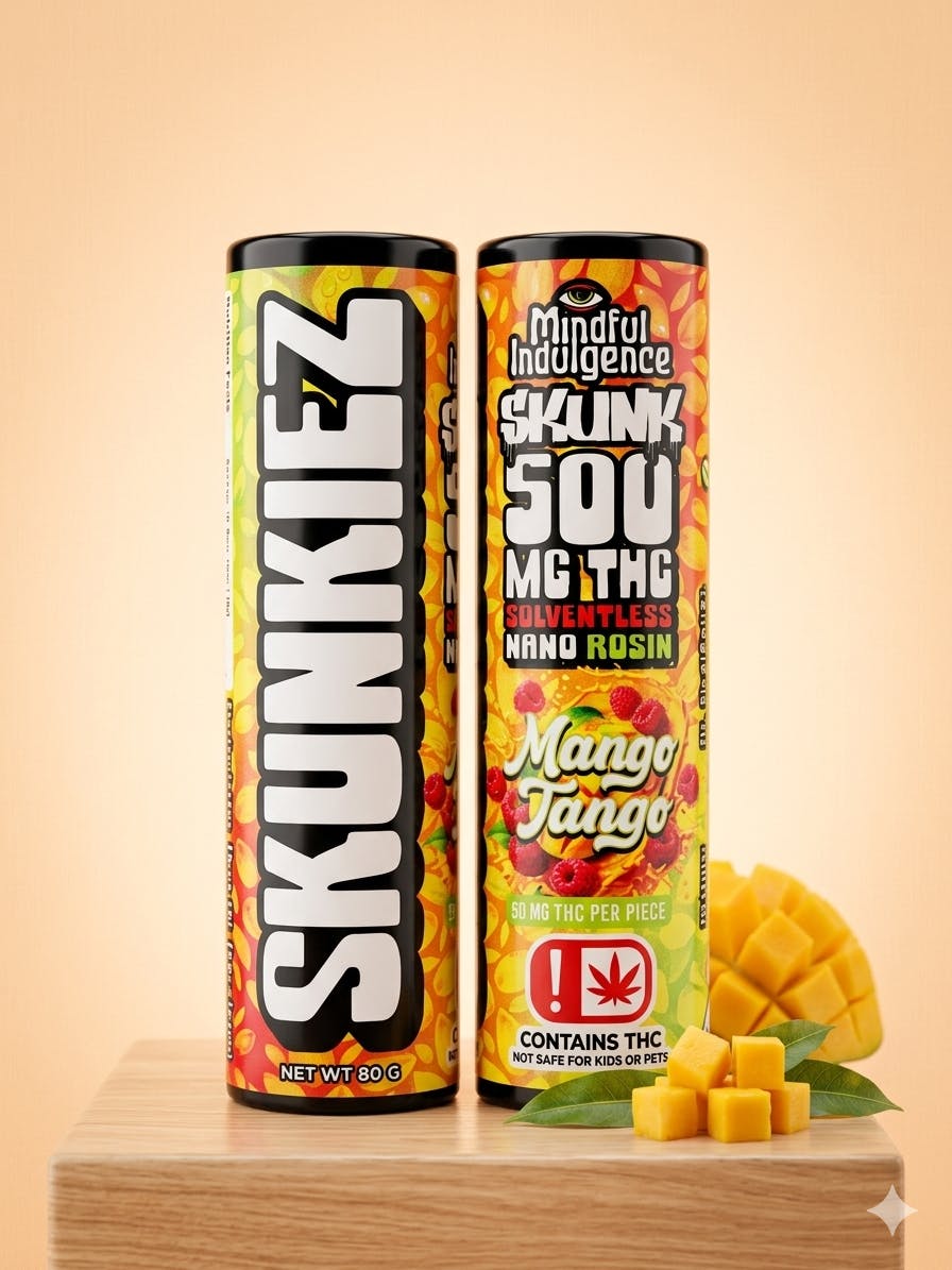 Mindful Indulgence - Skunkiez - Mango Tango - Nano Rosin Gummies - 50mg each - 500mg Total - 1