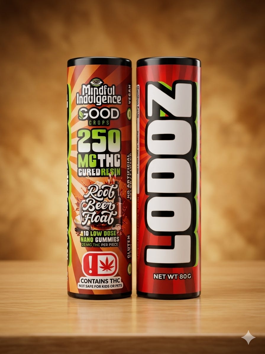 Mindful Indulgence - LoDoz - Root Beer Float - Nano Resin Gummies - 25mg each - 250mg total - 1