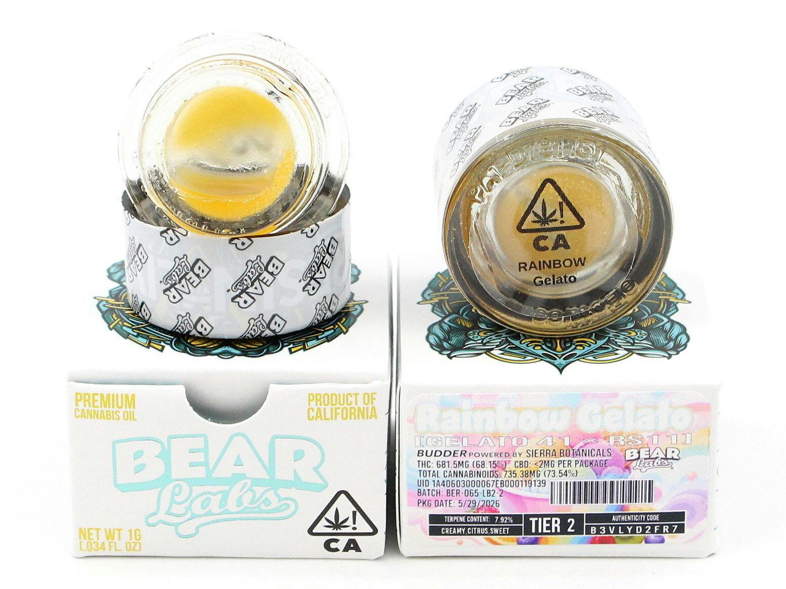 Bear Labs - BEAR Labs - Rainbow Gelato - Live Resin Budder Tier 2 - 1