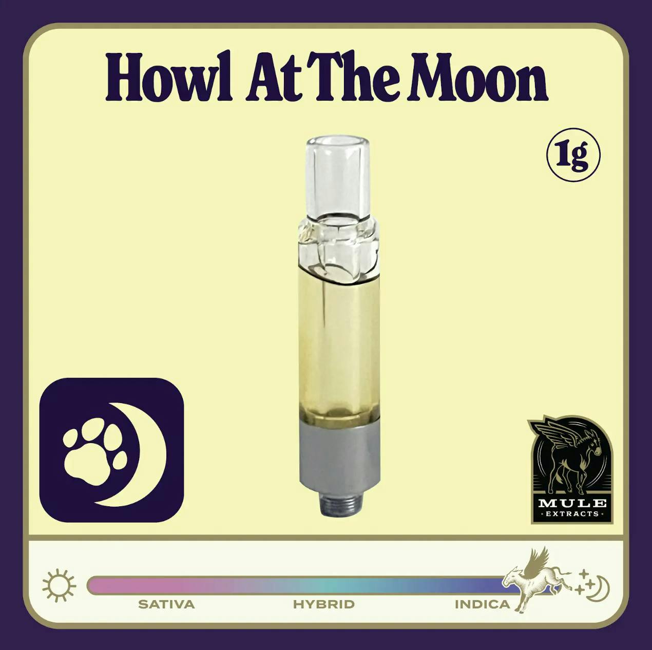 Mule Extracts - Howl at the Moon | Live Resin Glass Cartridge | 1g - 1