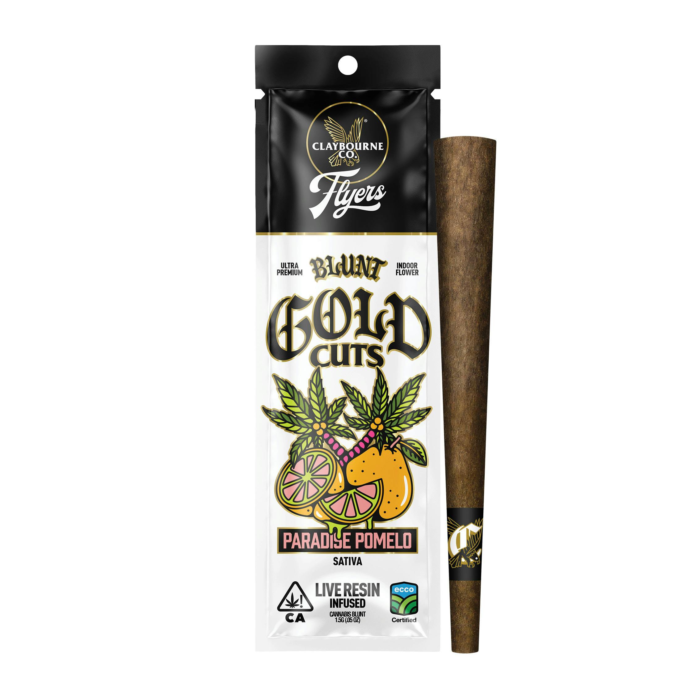 Claybourne Co. - Paradise Pomelo (1.5g) - Flyers Gold Cuts Live Resin Infused Blunt - 1