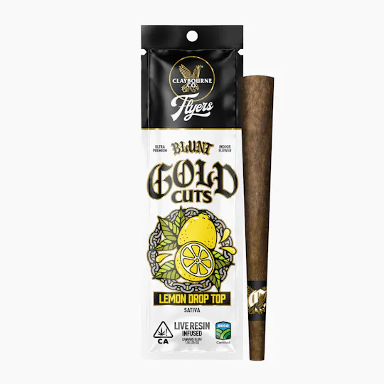 Claybourne Co. - Lemon Drop Top (1.5g) - Flyers Gold Cuts Live Resin Infused Blunt - 1