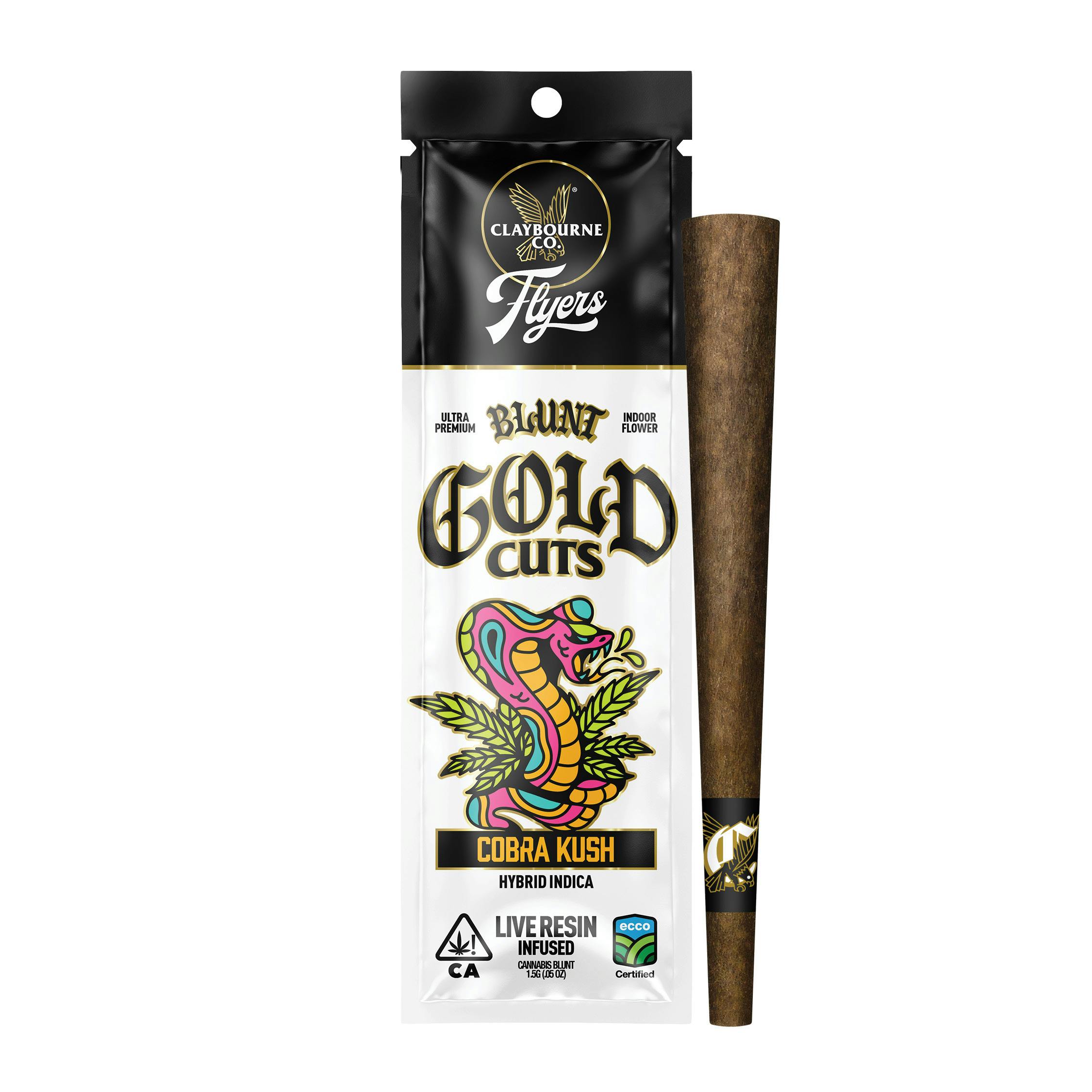 Claybourne Co. - Cobra Kush (1.5g) - Flyers Gold Cuts Live Resin Infused Blunt - 1