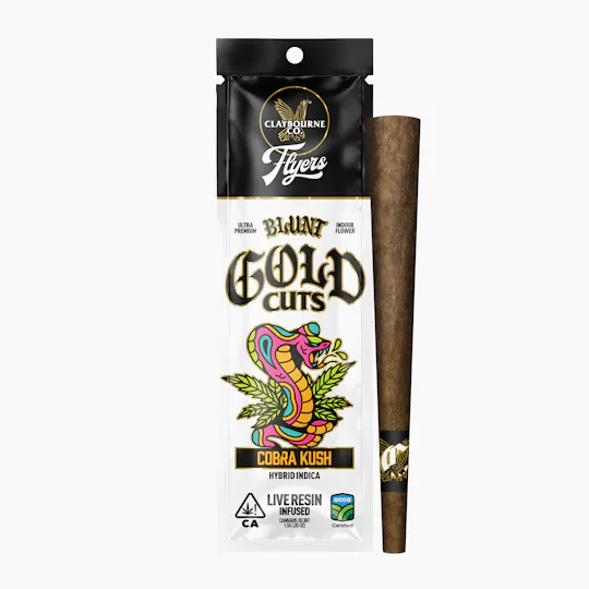 Claybourne Co. - Cobra Kush (1.5g) - Flyers Gold Cuts Live Resin Infused Blunt - 1