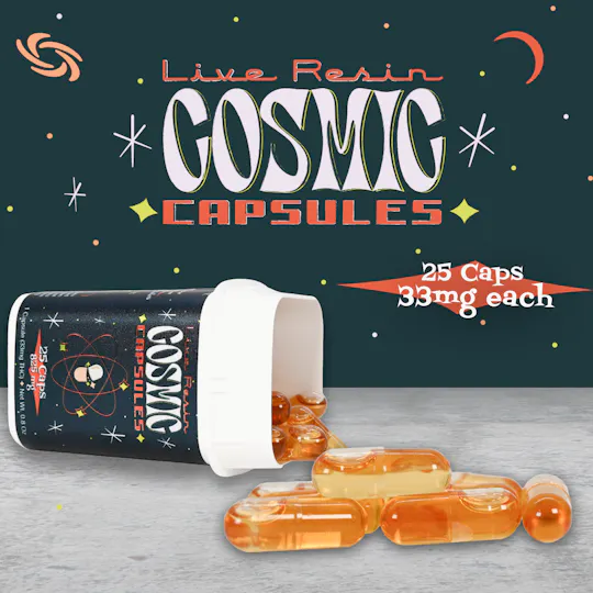 Cosmic Capsules - Cosmic Capsule - Sativa - 25 Capsules - 33mg Per Capsule - 1