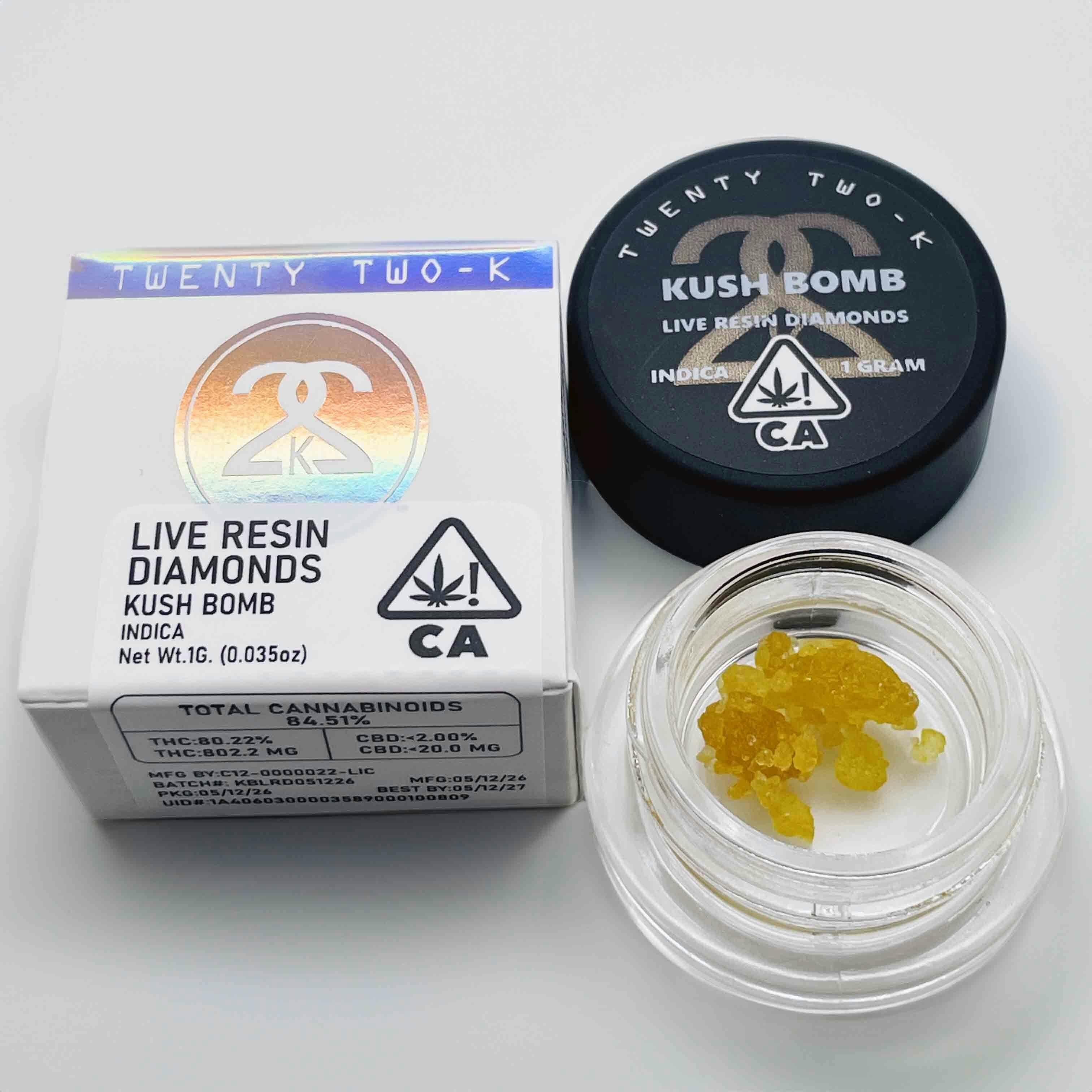 Twenty Two K / 22k - 22K - Kush Bomb - Live Resin Diamonds 1g - 1