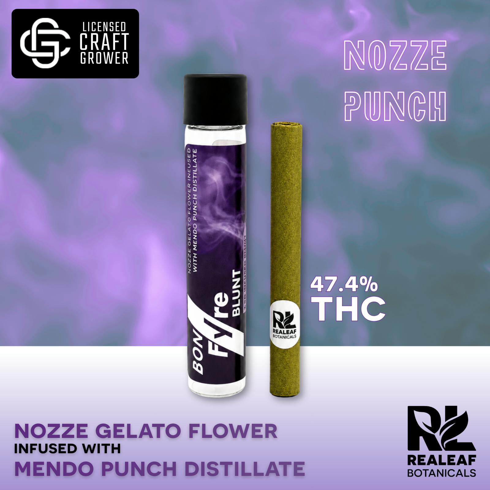 Realeaf Botanicals - Bon Fyre Infused Nozze Punch Blunt 2.5g - 1