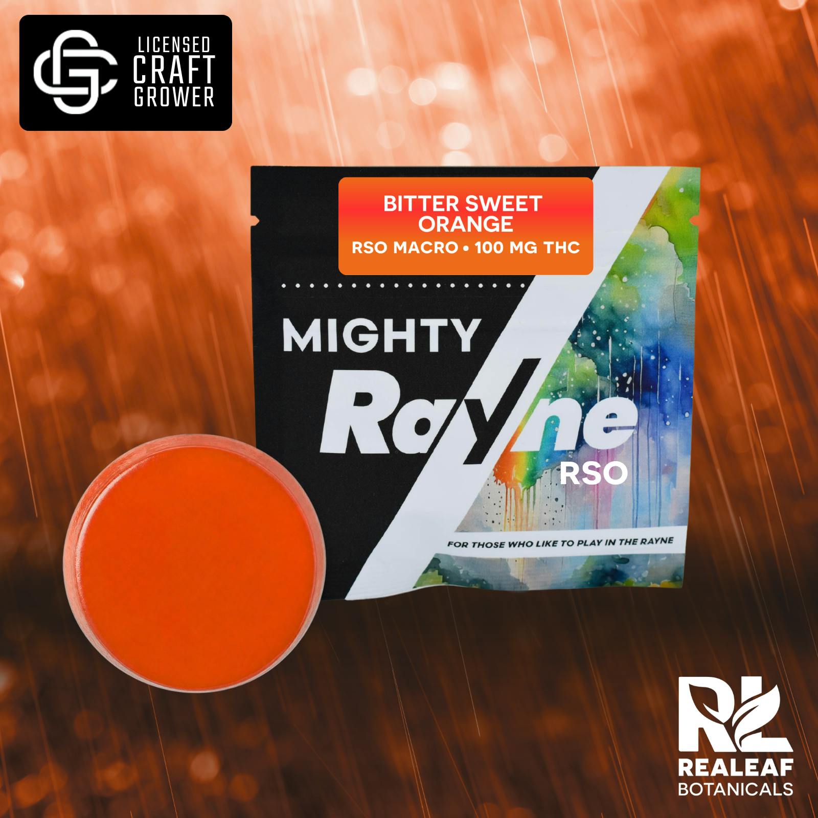 Realeaf Botanicals - Mighty Rayne RSO Macro Gummy - Bitter Sweet Orange 100mg - 1