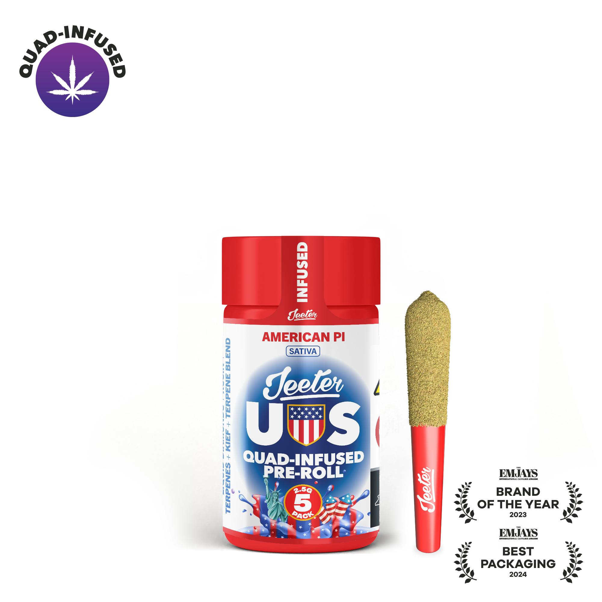Jeeter - Jeeter WC 26 – American Pi Baby Jeeter Infused Pre-Roll - 1