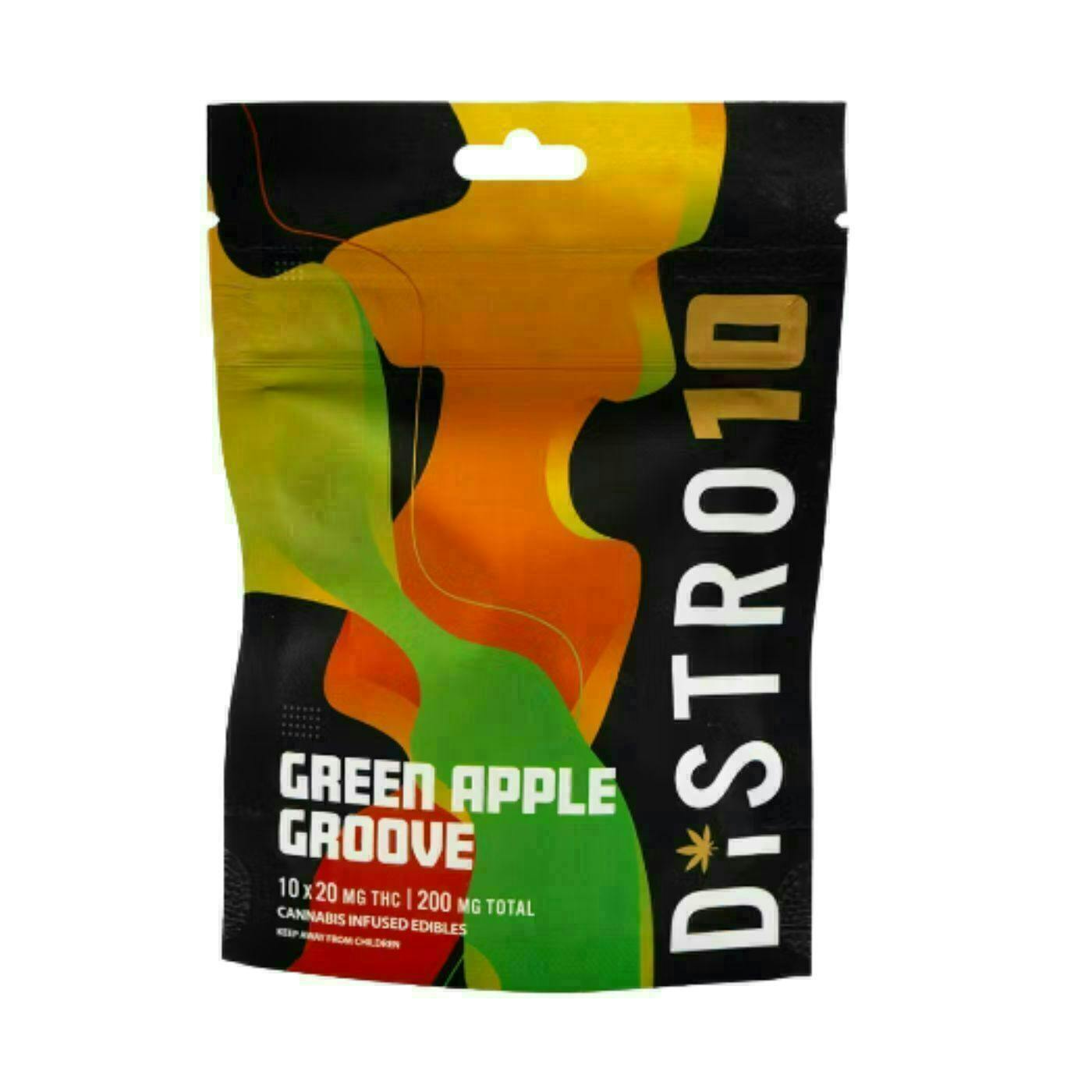 Distro 10 - Green Apple Groove Edibles | 200mg | 10pk | 20mg/ea - 1