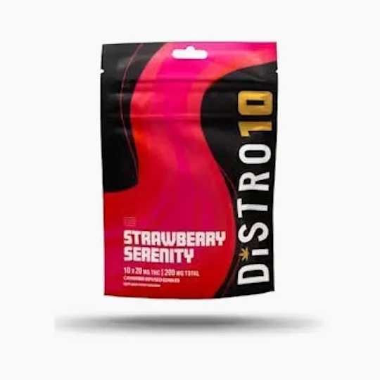 Distro 10 - Strawberry Serenity Gummies | 200mg | 10pk | 2mg/ea - 1