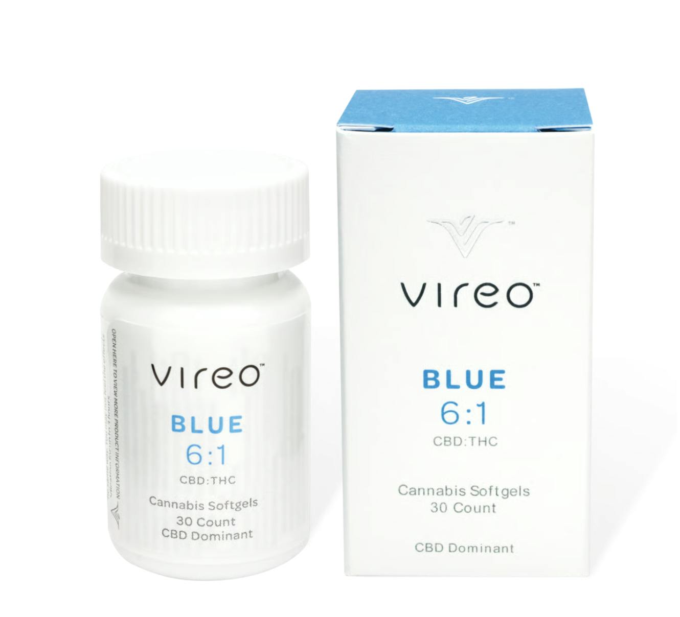 Vireo - Blue | 1:6 Softgels | THC:CBD 21.6mg:128.7mg | 30ct | 0.72mg:4.29mg each - 1