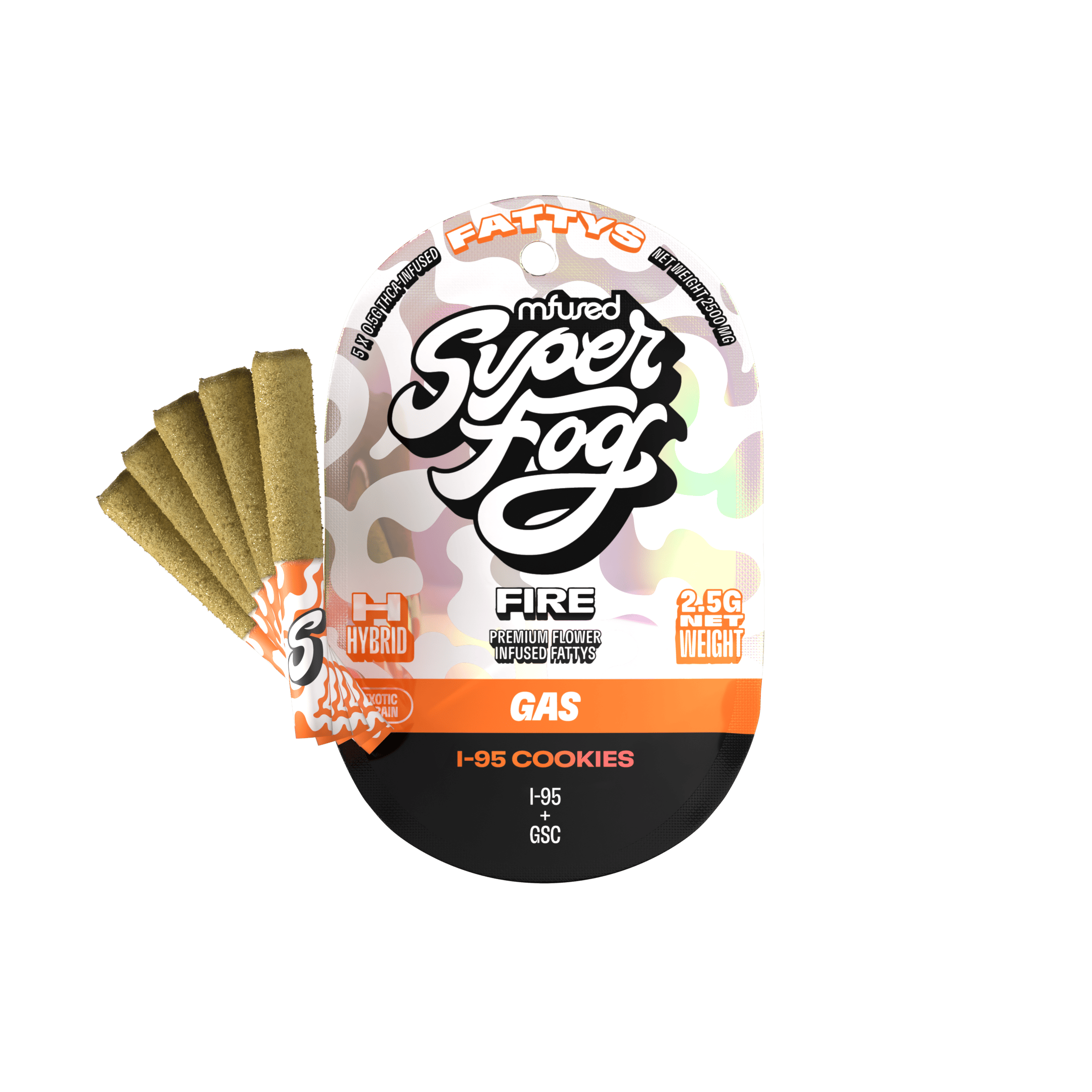 Super Fog by MFused - FIRE Infused Fattys 5pk - I-95 Cookies - 1