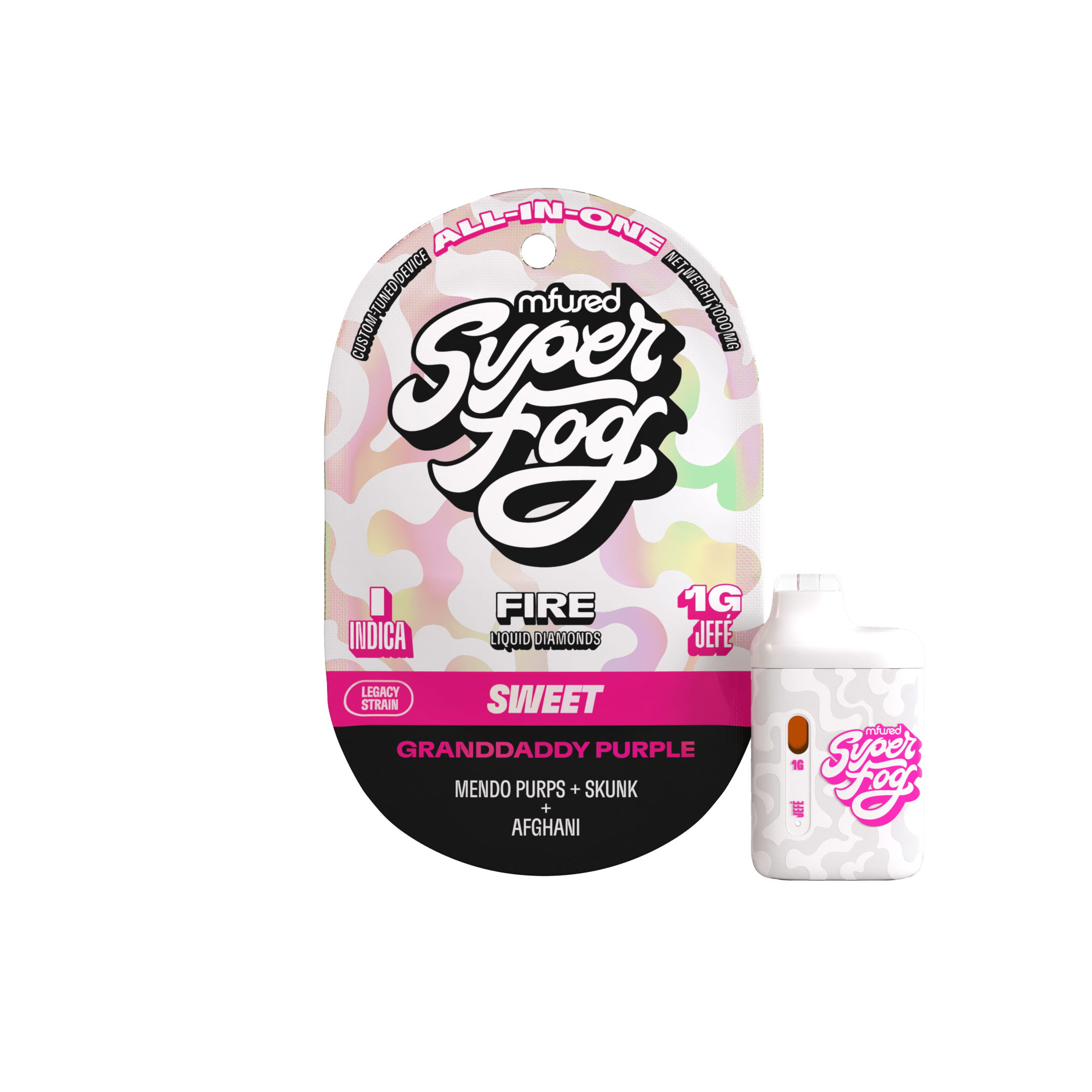 Super Fog by MFused - FIRE Liquid Diamonds 1g Jefé - Granddaddy Purple - 1