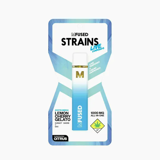 Super Fog by MFused - STRAINS Live Diamonds Disposable - Lemon Cherry Gelato - 1
