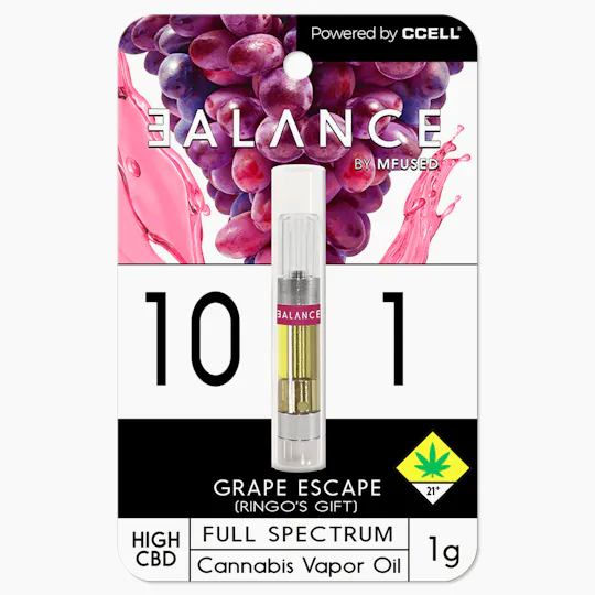 Super Fog by MFused - BALANCE - Grape Escape 10:1 CBD Cartridge - 1