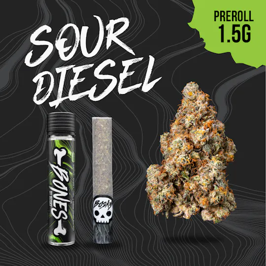 Bosky Genetics - BOSKY | Sour Diesel | Bones Pre-Roll | Gas | 1.5g - 1
