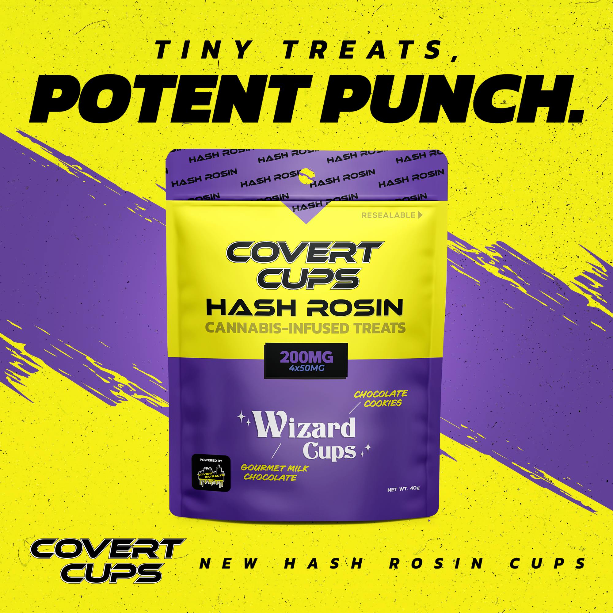 Covert Cups - Wizard 4 Pack - 200MG Hash Rosin Chocolate Cups - Covert Cups - REC - 1