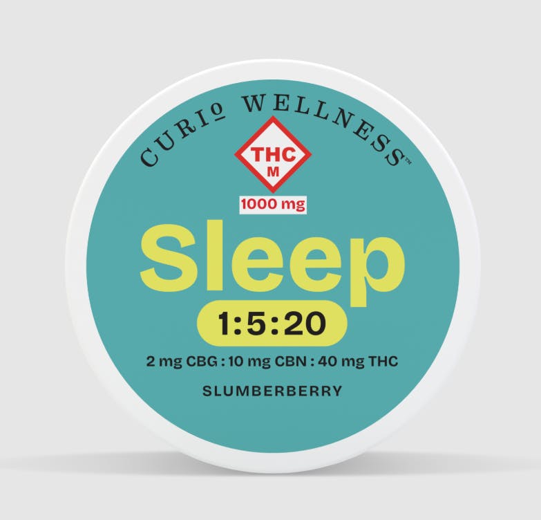 Curio Wellness - Missouri - Sleep | Slumberberry 1:5:20 Chews | 1000mg | 2mg CBG:10mg CBN:40mg THC - 1