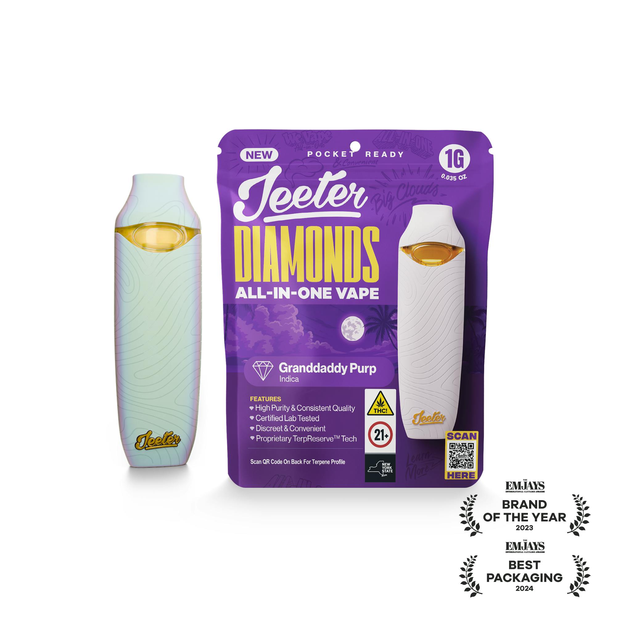 Jeeter - Jeeter | Granddaddy Purp | Diamonds Disposable | 1g - 1