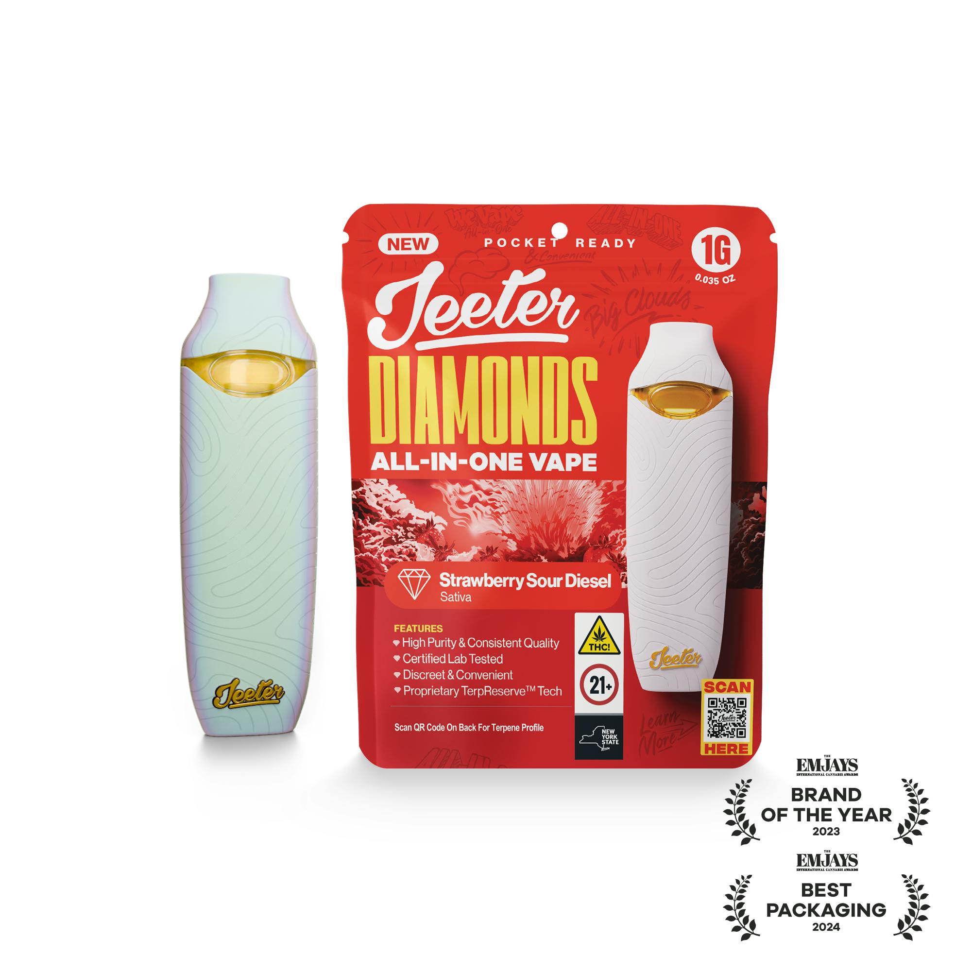 Jeeter - Jeeter | Strawberry Sour Diesel | Diamonds Disposable | 1g - 1