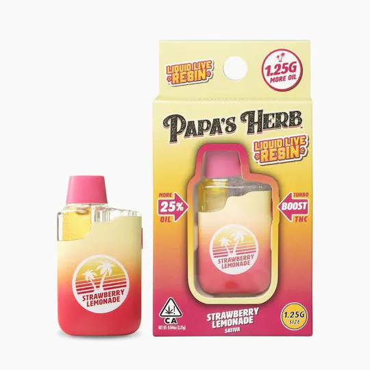 Papa's Herb - Liquid Live Resin Strawberry Lemonade | Disposable | 1.25g - 1