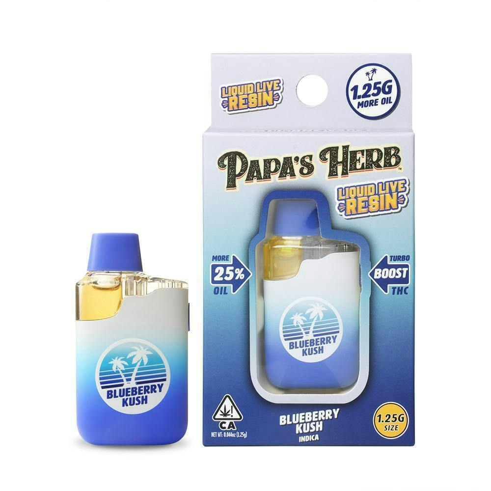 Papa's Herb - Liquid Live Resin Blueberry Kush | Disposable | 1.25g - 1